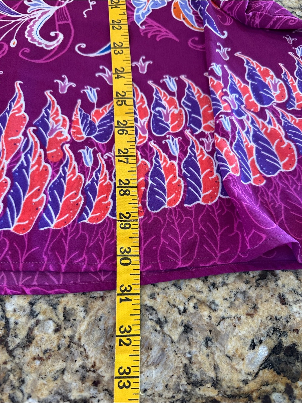 Bob Mackie Purple Floral V-Neck Tunic with Multicolor Accents - Picture 3 of 3
